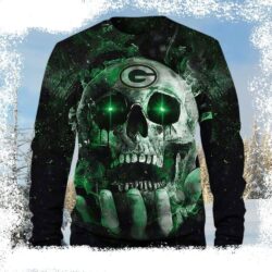 Green Bay Packers Gifts For Fans – Ugly Christmas Sweater With Skull Theme - available at - rugbyfanstore.com