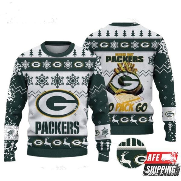 Green Bay Packers Nfl Big Logo White Color Ugly Christmas Sweaters - available at - rugbyfanstore.com