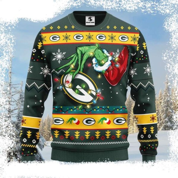 Green Bay Packers Ugly Sweater – Stand Out With Impressive Grinch Designs - available at - rugbyfanstore.com