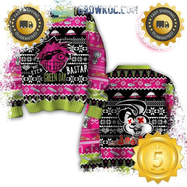 Green Day Bastard Dookie Ugly Christmas Sweater Gift For Holiday - available at - rugbyfanstore.com