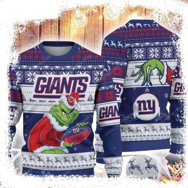 Grinch Graphics Design New York Giants Ugly Sweater - available at - rugbyfanstore.com