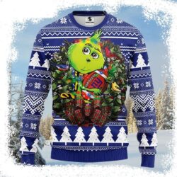 Grinch Hug Football Graphics Ny Giants Ugly Christmas Sweater - available at - rugbyfanstore.com