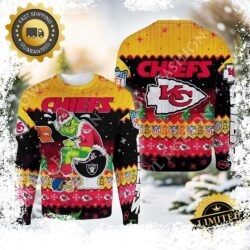 Grinch Stole Christmas Kansas City Chiefs The Toilet American Football NFL Ugly Sweater Jumper - available at - rugbyfanstore.com