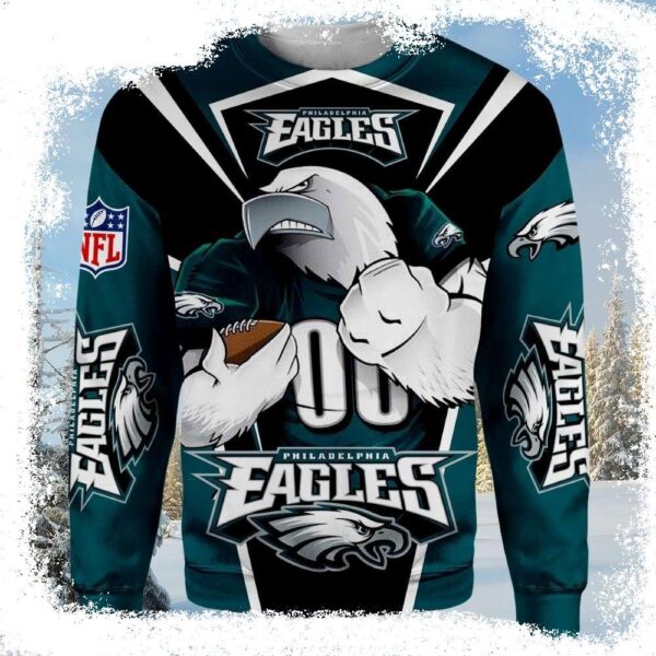 Hilarious Holiday Fun – Philadelphia Eagles Mascot Ugly Sweater - available at - rugbyfanstore.com