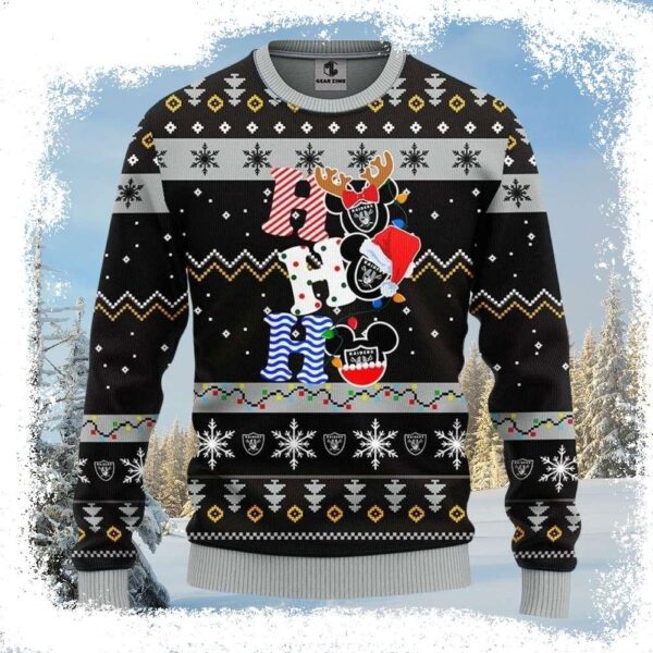 Ho Ho Ho Oakland Raiders Ugly Christmas Sweater – Festive Gift For Him - available at - rugbyfanstore.com