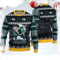 Ho Ho Ho Santa Claus Dabbing – NFL Green Bay Packers Christmas Sweater - available at - rugbyfanstore.com