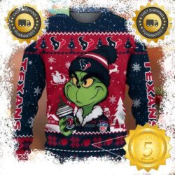 Houston Texans Grinch Stolen Christmas 2024 Grinchmas Gift For Family Ugly Christmas Sweater - available at - rugbyfanstore.com