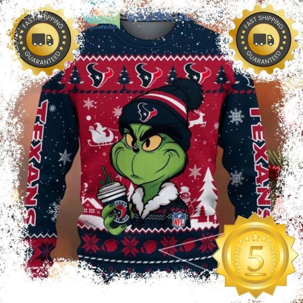 Houston Texans Grinch Stolen Christmas 2024 Grinchmas Gift For Family Ugly Christmas Sweater - available at - rugbyfanstore.com