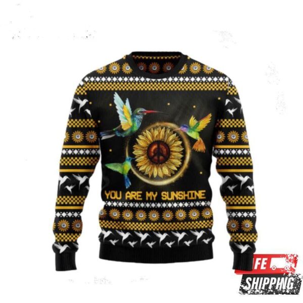 Hummingbird Sunflower Ugly Christmas Sweaters - available at - rugbyfanstore.com