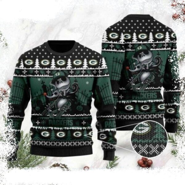 Jack Skellington The Nightmare Before Christmas – Packers Ugly Sweater - available at - rugbyfanstore.com