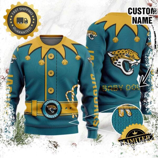 Jacksonville Jaguars Ugly Sweater Custom Name NFL Football Gift For Holiday - available at - rugbyfanstore.com