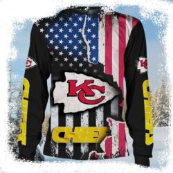 Kansas City Chiefs Gifts For Fans – USA Flag Ugly Christmas Sweater - available at - rugbyfanstore.com