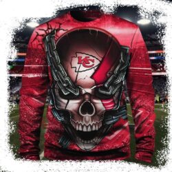 Kansas City Chiefs Ugly Christmas Sweater – Skull Logo Design - available at - rugbyfanstore.com