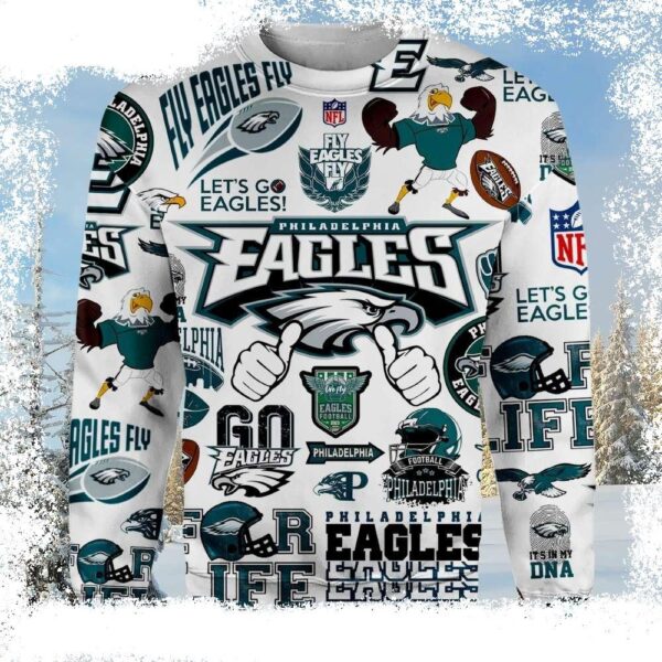 Let’s Go Eagles – NFL Men’s Eagles Christmas Sweater - available at - rugbyfanstore.com