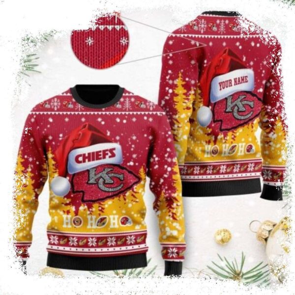 Limited Edition Kansas City Chiefs Santa Hat Ugly Sweater - available at - rugbyfanstore.com