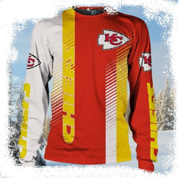 Limited Edition Kc Chiefs Logo Print Sweater – Orange Yellow Pattern - available at - rugbyfanstore.com