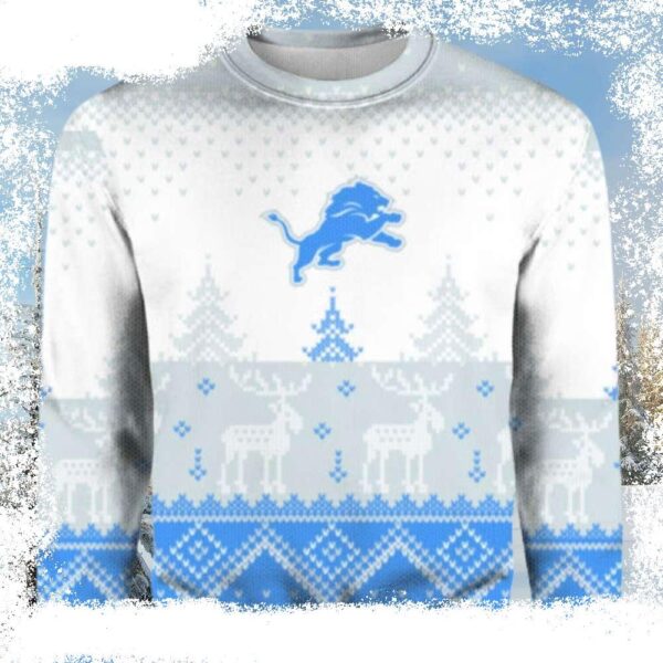 Lions Ugly Christmas Sweater – Big Logo Knit Pullover Edition - available at - rugbyfanstore.com