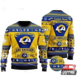 Los Angeles Rams Est 1936 Personalized Ugly Christmas Sweaters - available at - rugbyfanstore.com