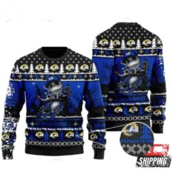 Los Angeles Rams Jack Skellington Halloween Ugly Christmas Sweaters - available at - rugbyfanstore.com