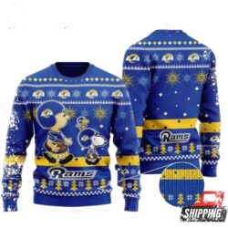 Los Angeles Rams Nfl Funny Charlie Brown Peanuts Snoopy Ugly Christmas Sweaters - available at - rugbyfanstore.com