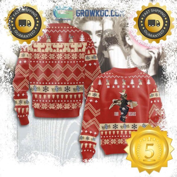 Madonna Four Decades Fan Ugly Christmas Sweater Gift For Holiday - available at - rugbyfanstore.com