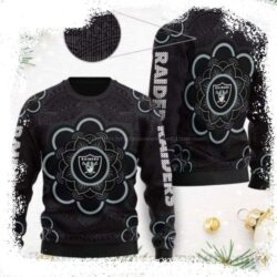 Mandala Logo Oakland Raiders Ugly Christmas Sweater – A Unique Gift - available at - rugbyfanstore.com