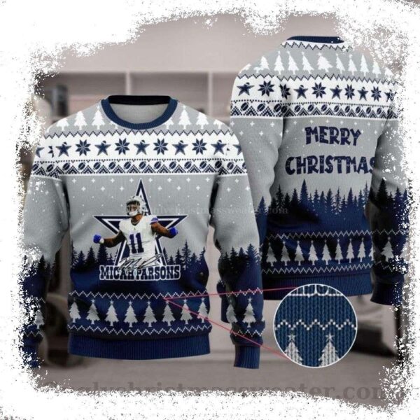 Merry Christmas – Dallas Cowboys Micah Parsons – Dallas Cowboys Christmas Sweater - available at - rugbyfanstore.com