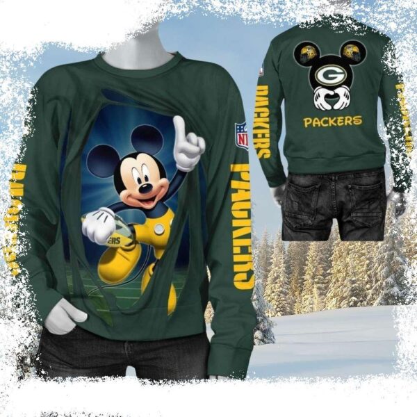 Mickey Love And Packers Pride – Ugly Christmas Sweater For Him - available at - rugbyfanstore.com