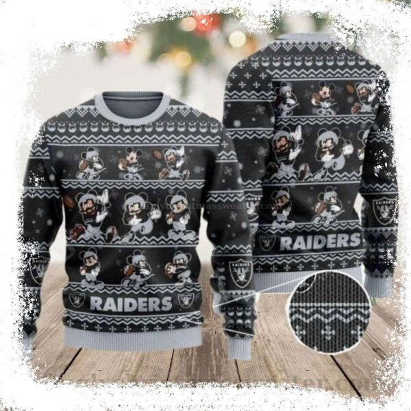 Mickey Mouse Raiders Ugly Christmas Sweater – Gift For Him - available at - rugbyfanstore.com