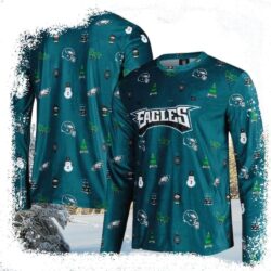 Midnight Green Holiday Men’s Eagles Christmas Sweater - available at - rugbyfanstore.com