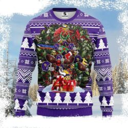 Minnesota Vikings Logo Print Christmas Tree Graphic Ugly Christmas Sweater - available at - rugbyfanstore.com