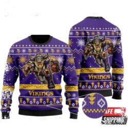 Minnesota Vikings Mascot NFL Ugly Christmas Sweaters - available at - rugbyfanstore.com