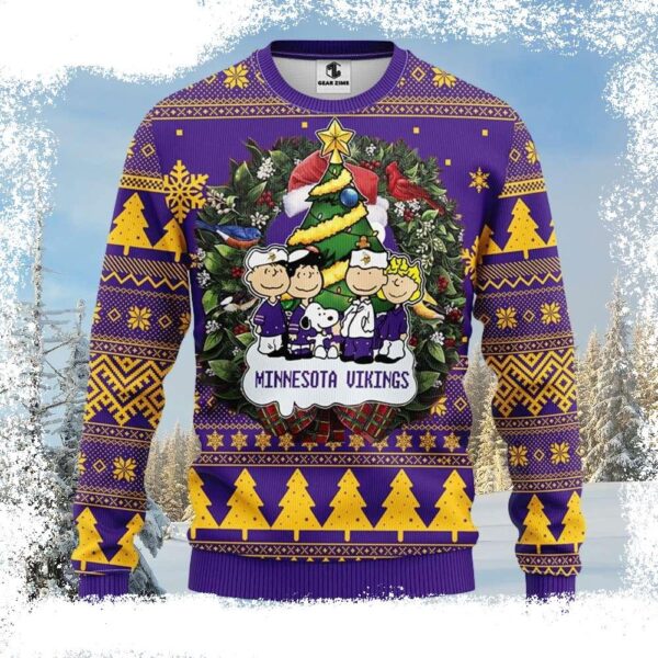 Minnesota Vikings Snoopy Dog Ugly Christmas Sweater – A Gift For Him - available at - rugbyfanstore.com