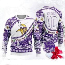 Minnesota Vikings Snowy Delight Ugly Christmas Sweater Unique Gift For Fans - available at - rugbyfanstore.com