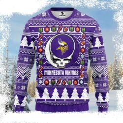 Minnesota Vikings Ugly Sweater – Grateful Dead Inspired Design - available at - rugbyfanstore.com