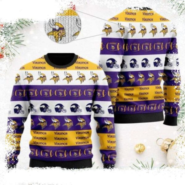 Minnesota Vikings Ugly Sweater – NFL Football Logo Design For Him - available at - rugbyfanstore.com