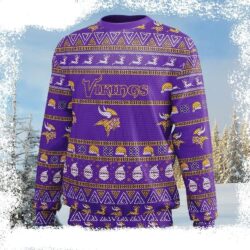 Minnesota Vikings Vibrant Colorful Pattern Christmas Sweater - available at - rugbyfanstore.com