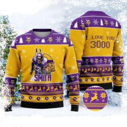 Mn Vikings Harrison Smith – I Love You 3000 Ugly Christmas Sweater - available at - rugbyfanstore.com