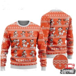 Multi Mickey Mouse Cincinnati Bengals Nfl Ugly Christmas Sweaters - available at - rugbyfanstore.com