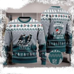 My Team Not Everyone Has Good Taste – A J Brown Philadelphia Eagles Player Ugly Christmas Sweater - available at - rugbyfanstore.com