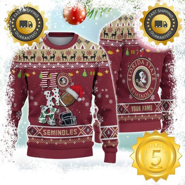 NCAA Florida State Seminoles HO HO HO Ugly Christmas Sweater Gift For Men And Women - available at - rugbyfanstore.com