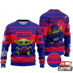 New Nfl Baby Yoda Buffalo Bills Best Ugly Christmas Sweaters - available at - rugbyfanstore.com