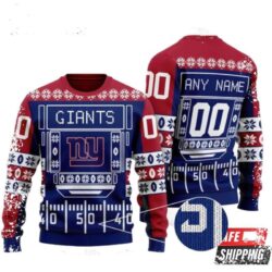 New Personalized New York Giants Nfl Ugly Christmas Sweaters - available at - rugbyfanstore.com