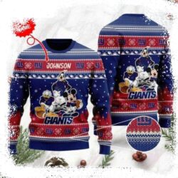 New York Giants Donald Duck Mickey Mouse Goofy Ugly Christmas Sweater - available at - rugbyfanstore.com