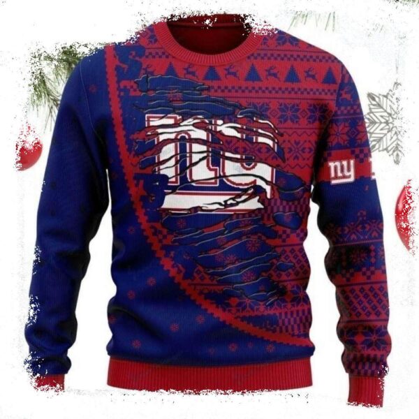 New York Giants Logo Snowflake Ugly Sweater – Winter Fan Pride - available at - rugbyfanstore.com