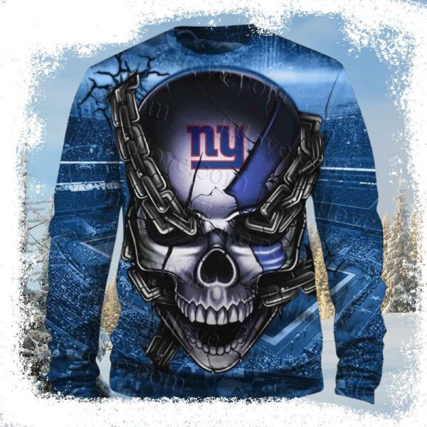 New York Giants Ugly Sweater – Cool Skull Graphic Edition - available at - rugbyfanstore.com