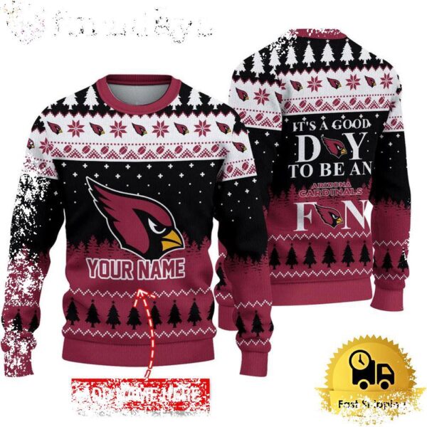 NFL Arizona Cardinals It’s A Good Day To Be A Fan Ugly Christmas Sweater - available at - rugbyfanstore.com