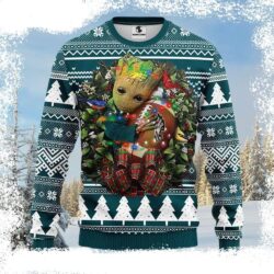 NFL Baby Groot Hug Philadelphia Eagles Football – Philadelphia Eagles Light Up Sweater - available at - rugbyfanstore.com