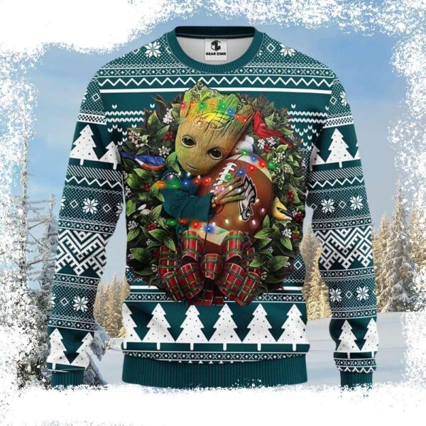 NFL Baby Groot Hug Philadelphia Eagles Football – Philadelphia Eagles Light Up Sweater - available at - rugbyfanstore.com