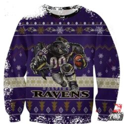 Nfl Baltimore Ravens Players Mascot Ugly Christmas Sweaters - available at - rugbyfanstore.com